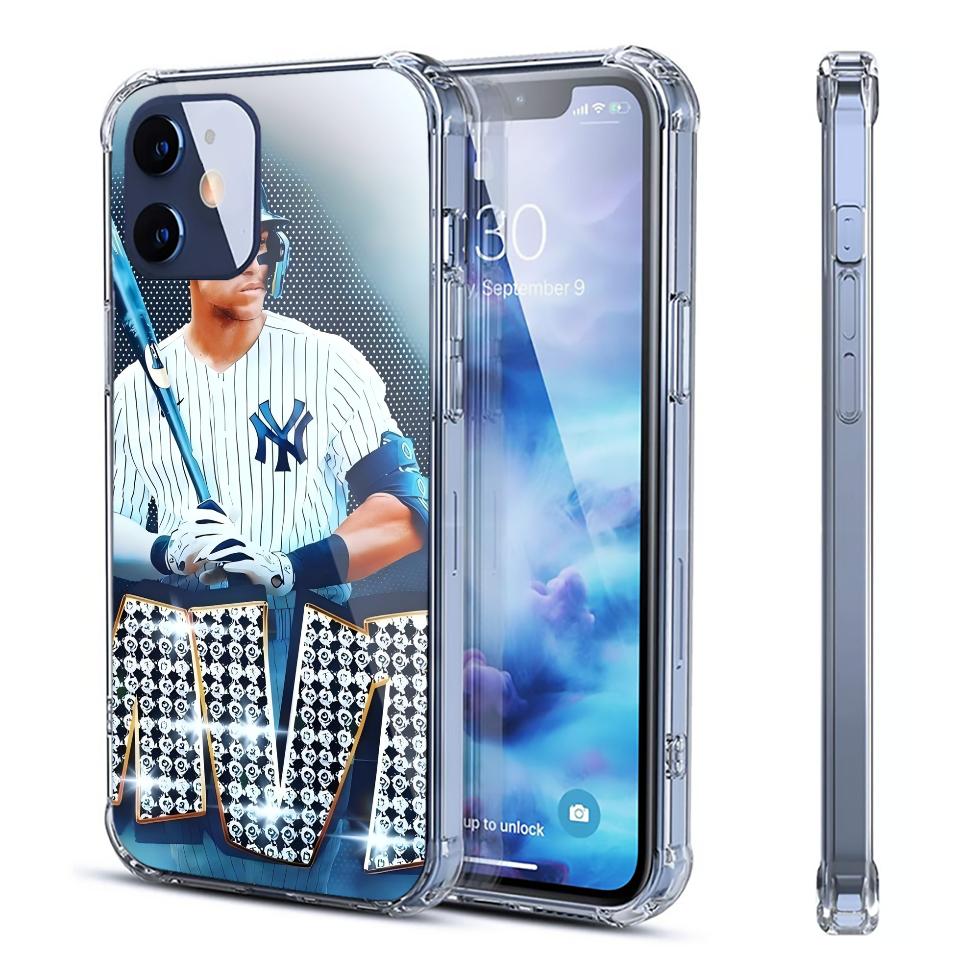 Aaron Judge MVP Clear IPhone 12 Case – Soft TPU With UV Print – Enhanced Drop Protection, Precise Fit, Anti-Fingerprint, Customizable Design, Scratch-Resistant, Yellow-Resistant